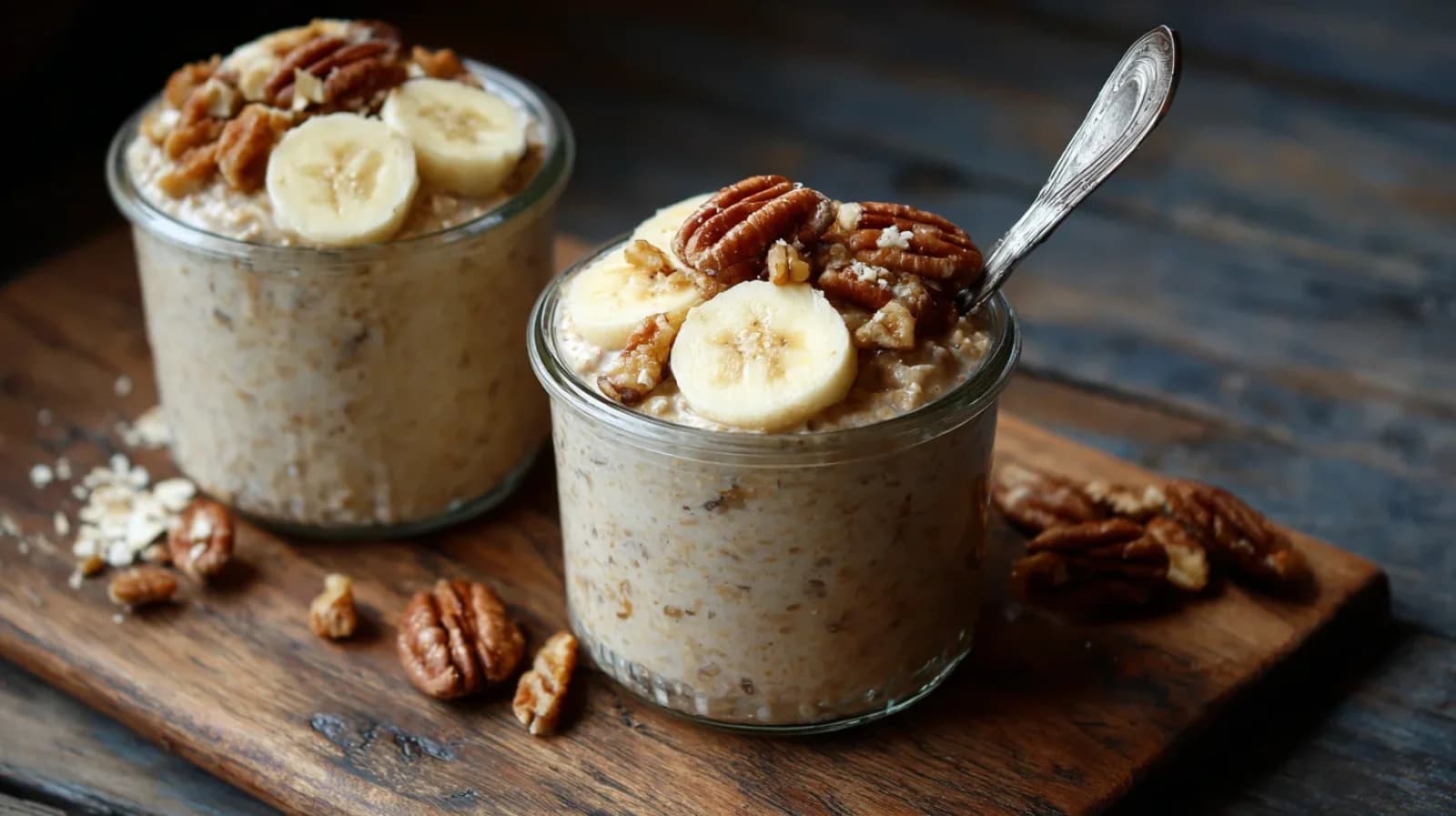 Banana bread overnight oats, a recipe published on omychef