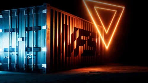 A shipping container branded with the NFS logo, teasing a new weekly car pack drop